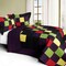 Full/Queen 3-Pc Reversible Quilt Set Hand-Stitched Block Patchwork